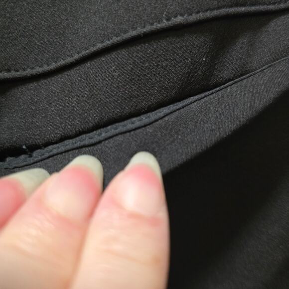 Athleta Slim Pants in black work slacks size 12 stretchy waist zip pockets - Picture 8 of 10